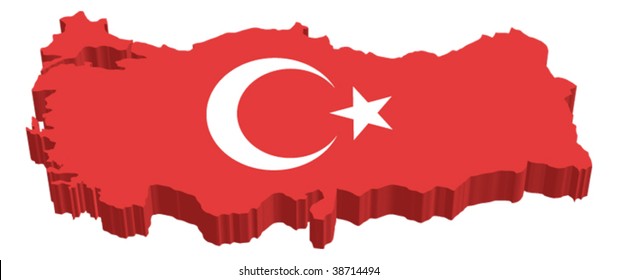 Flag Map of Turkey