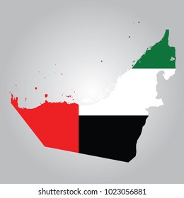 Flag Map of United Arab Emirates