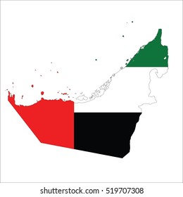 flag map of United Arab Emirates.