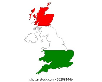 flag map of United Kingdom with British Republican