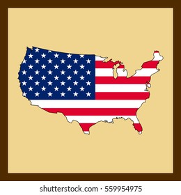 flag and map USA