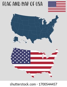 
Bandera y Mapa de Estados Unidos. Estados Unidos