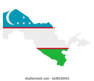 Flag Map Uzbekistan Stock Vector (Royalty Free) 1638150415 | Shutterstock