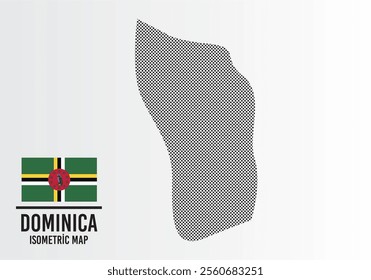 Domınıca flag and map vector	