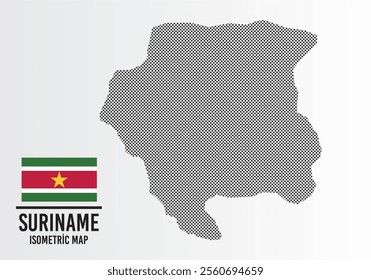 Surıname flag and map vector	