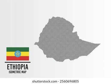 Ethıopıa flag and map vector	
