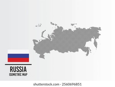 Russıa flag and map vector	
