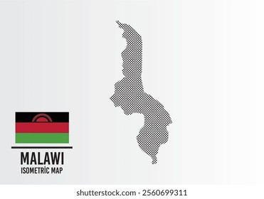 Malawı flag and map vector	
