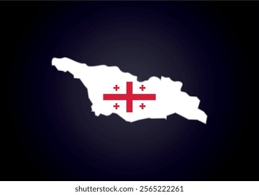 Georgıa flag and map vector.