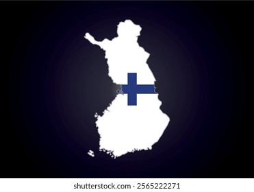 Fınland flag and map vector.
