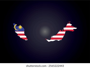 Malaysıa flag and map vector.