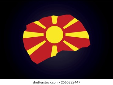 Macedonıa flag and map vector.