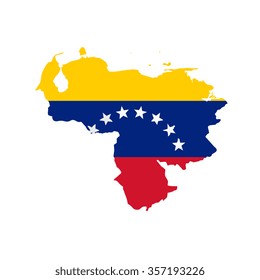 Flag and map of Venezuela