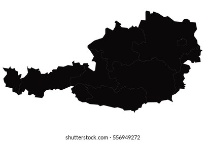 Flag map-austria country on white background.