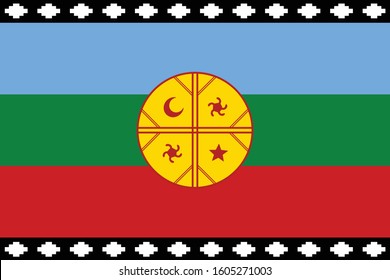 Flag of Mapuche in proportions and colors vector.