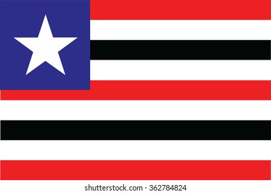 Flag of Maranhao states,federal district of Brazil. Vector illustration.