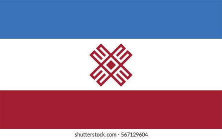 Flag of Mari El. Vector Illustration.