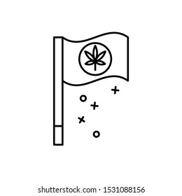 Flag marijuana cannabis icon. Element of narcotic