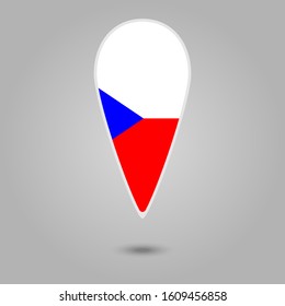 Flag mark of Czech republic on grey background