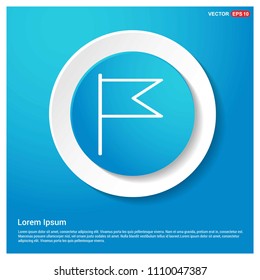 Flag mark icon Abstract Blue Web Sticker Button - Free vector icon