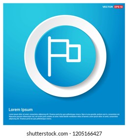 Flag mark icon Abstract Blue Web Sticker Button - Free vector icon