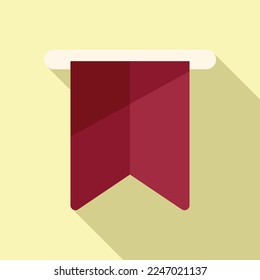 Flag mark icon flat vector. Favorite bookmark. App tag