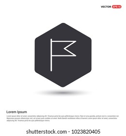 Flag mark icon Hexa White Background icon template