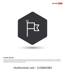 Flag mark icon Hexa White Background icon template - Free vector icon