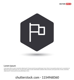 Flag mark icon Hexa White Background icon template - Free vector icon