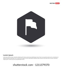 Flag mark icon Hexa White Background icon template - Free vector icon