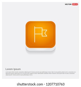 Flag mark icon Orange Abstract Web Button - Free vector icon