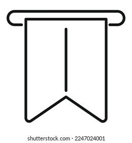 Vector de contorno de icono de marca. Marcador favorito. Etiqueta de aplicación