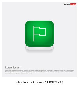 Flag mark iconGreen Web Button - Free vector icon