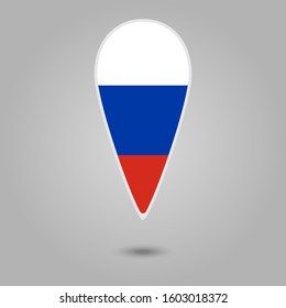 Flag mark of Russia on grey background