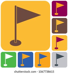 Flag marker icon. Location marker symbol