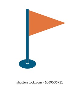 Flag marker icon. Location marker symbol

