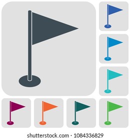 Flag marker icon. Location marker symbol