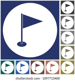 Flag marker icon. Location marker symbol
