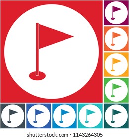 Flag marker icon. Location marker symbol

