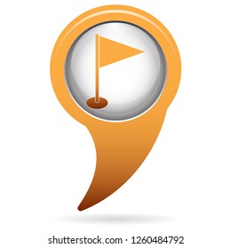 Flag marker icon. Location marker symbol