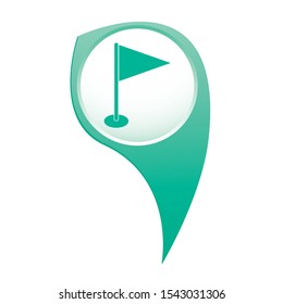 Flag marker icon. Location marker symbol

