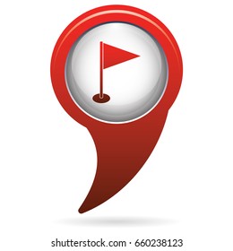 Flag marker icon. Location marker symbol