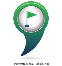 Flag marker icon. Location marker symbol