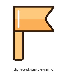 flag marker internet web technology interface vector illustration line and fill style icon