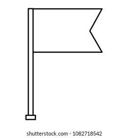 flag marker in stick isolated icon