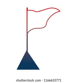 flag marker in stick isolated icon