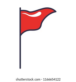 flag marker in stick isolated icon