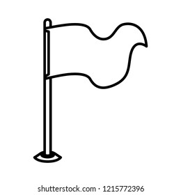 flag marker in stick isolated icon