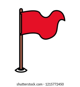flag marker in stick isolated icon