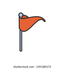 flag marker in stick isolated icon